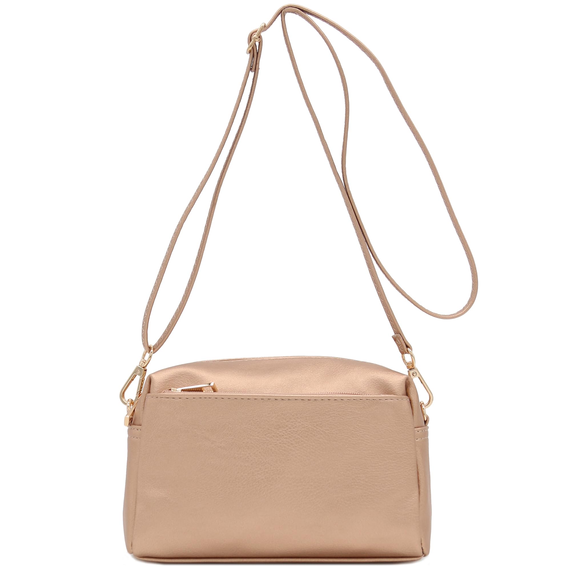 FashionPuzzle Triple Zip Small Crossbody Bag