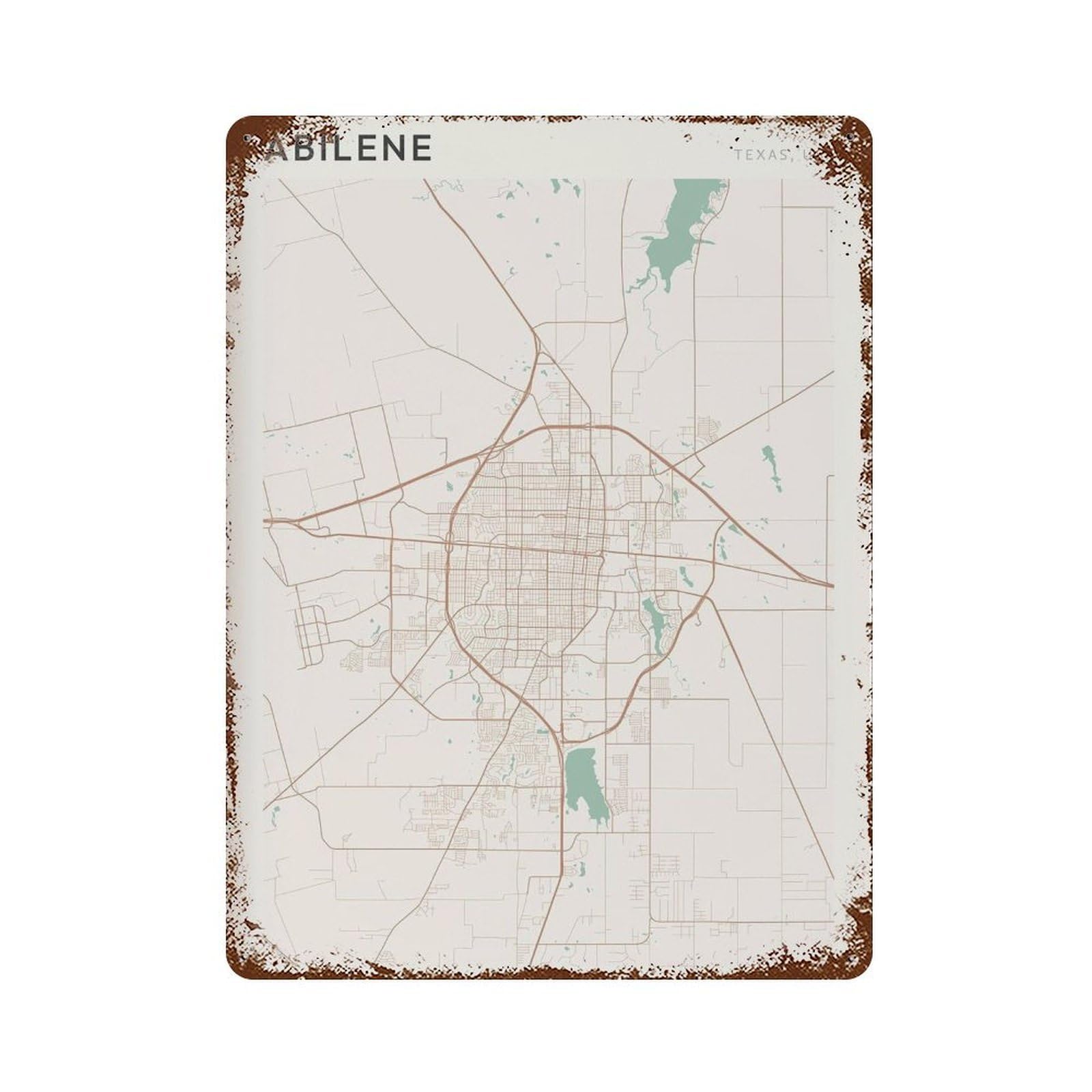 xiaoxiaoshen Abilene Map Texas Travel Gift Scandi (2) Wall Decor Art Metal Tin Poster Modern Home Decor Art Home Bar Shop Decorations Vintage Sign 40x30cm