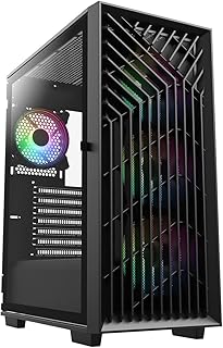 CiT Blade Mid-Tower ARGB PC Gaming Case, 4 x ARGB Fans, Tempered Glass Side Panel | Black
