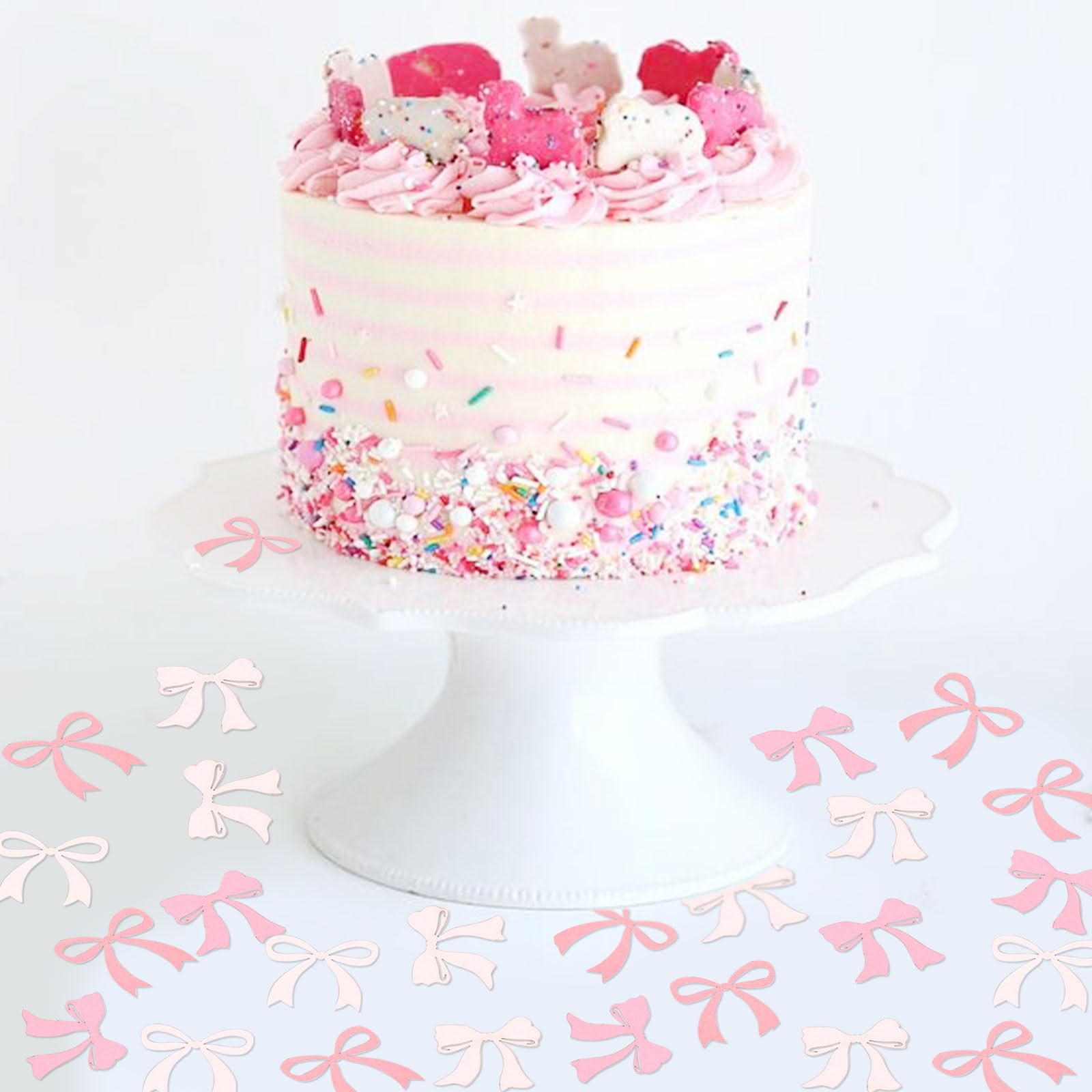 100 Stück Rosa Schleifen-Konfetti – Für Verlobung, Junggesellinnenabschied, Babyparty & Geburtstage