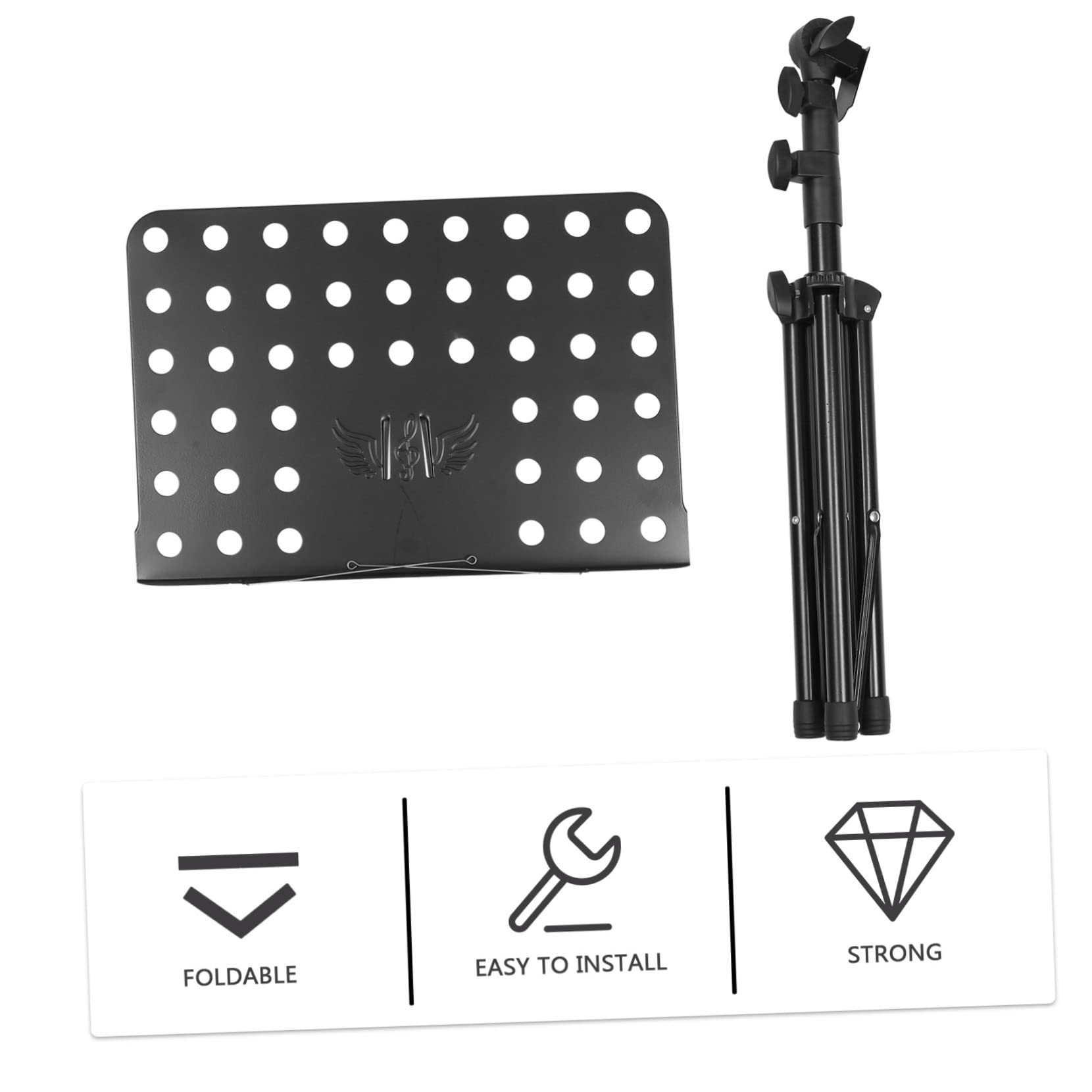 Leggio Musicale Pieghevole Con Treppiede - Regolabile, Per Spartiti E Tablet