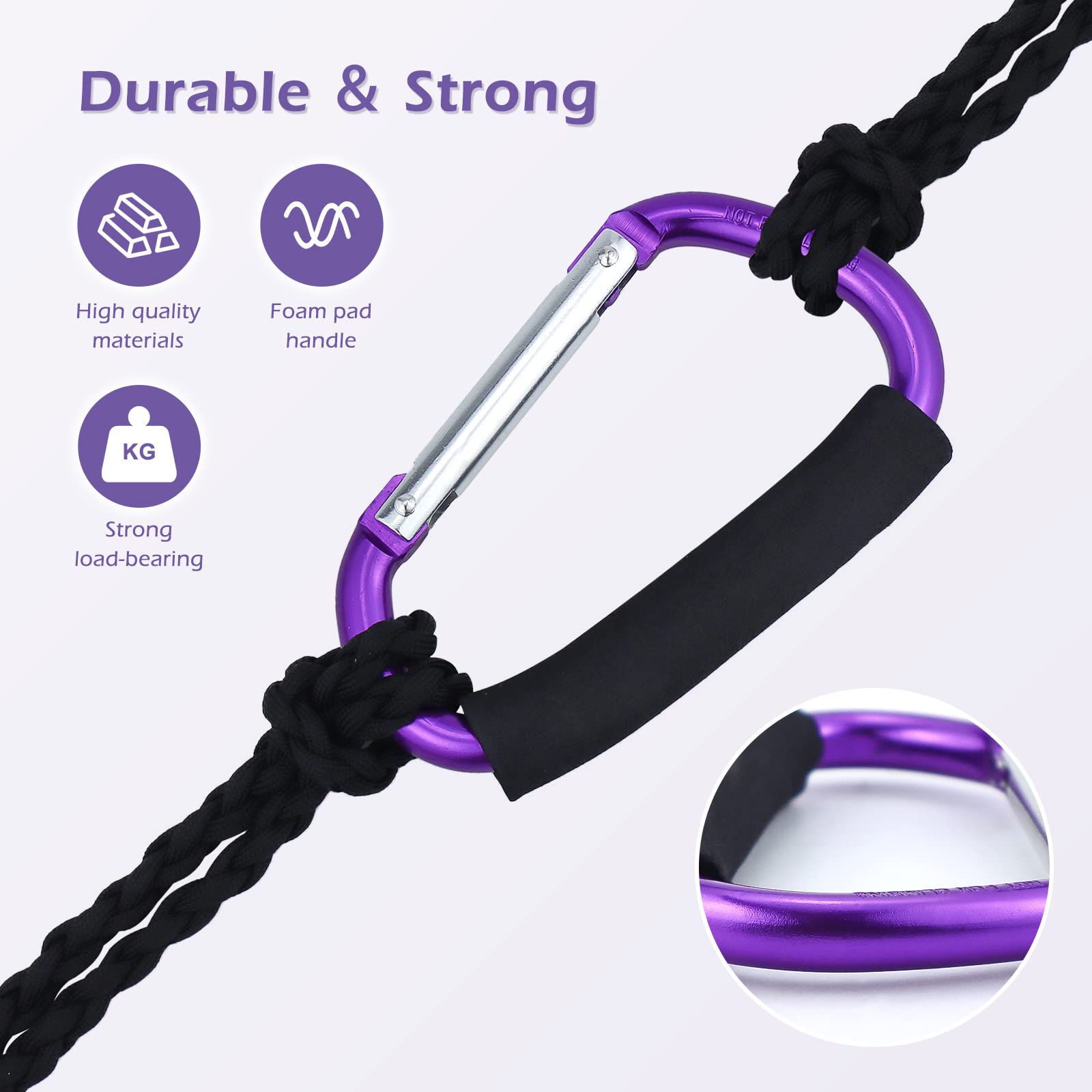 JIALEEY - Ganchos para cochecito de bebé, resistentes, grandes, duraderos, para cochecito de bebé, cochecito de bebé, compras, bolsas de plástico, 2 unidades, color morado