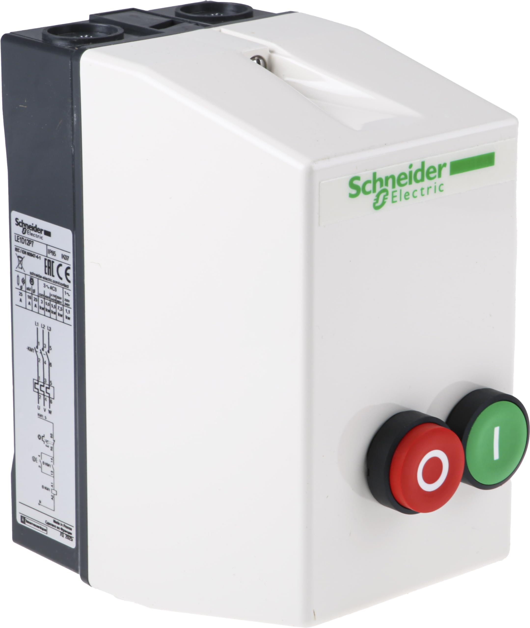 Schneider Electric, TeSys LE - enclosed DOL starter - 12 A - 230 V AC coil, LE1D12P7