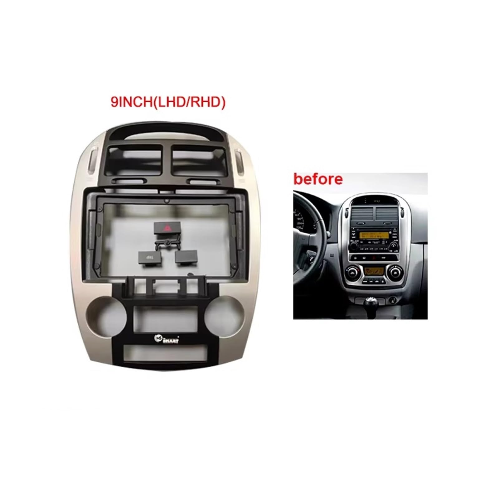 Para KIA Para CERATO 2006-2012 Coche Marco 9 Pulgadas Adaptador Fascia Android Radio Audio Dash Panel Ajuste Fascia Radio Coche