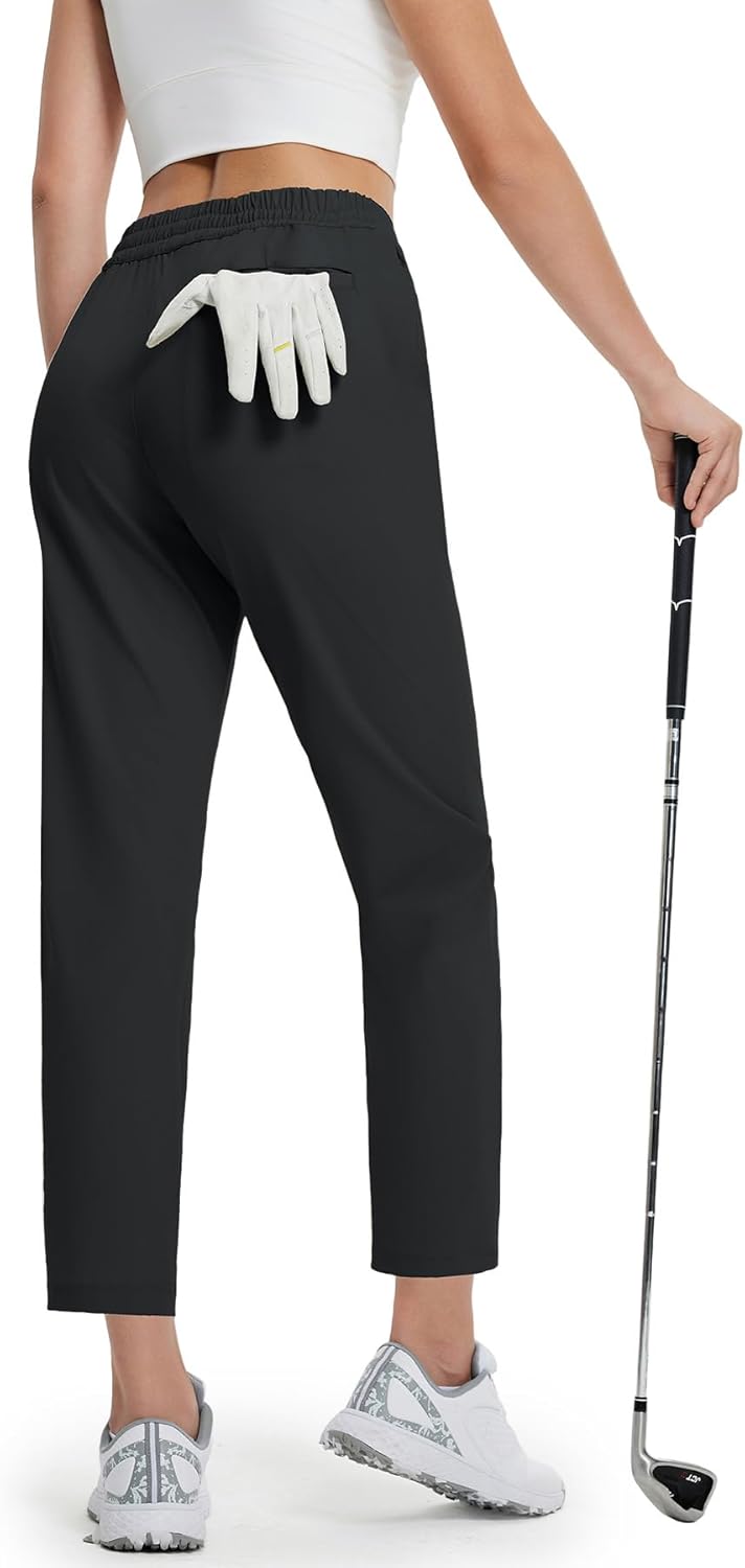 M MAELREG Women's Golf Pants with Zip Pockets 7/8 Ankle Stretch Lightweight Sweatpants for Athletic Hiking Travel Work Lounge - Image 2