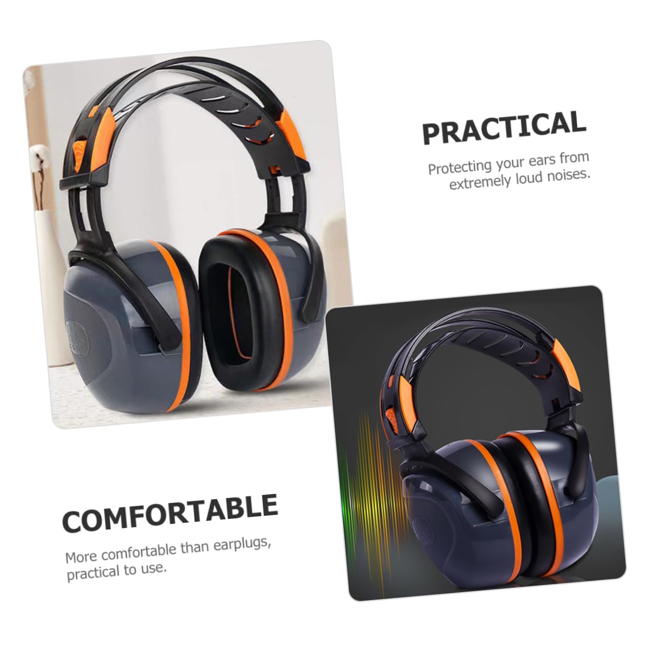 Housoutil 5 Piezas Protector antiruido sellador mechones tapa auriculares plegables noise cancelling orejeras antiruido protección auditiva para rango protección auditiva para el trabajo AbS