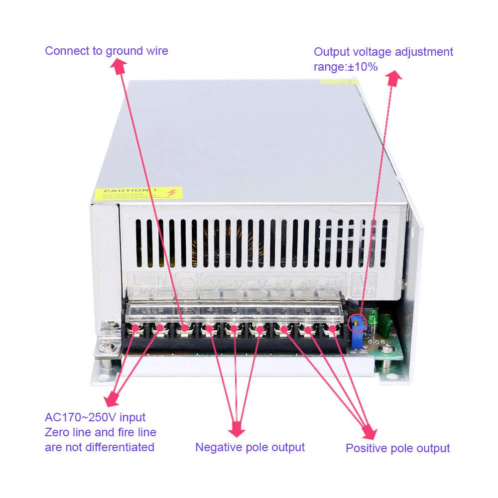 Lixada Transformador de Potencia Transformador de Voltaje AC 100-240V a DC 12V 33A 400W Conmutación Regulada Fuentes de Alimentación Adaptador Convertidor para Tiras Cámara Ligera