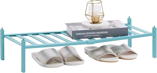 Quiqear Zapatero de bambú organizador de zapatos de 1 nivel soporte apilable y duradero zapateros de pie independiente organizador de almacenamiento