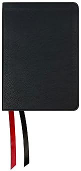 NASB Large Print Compact Bible, Black, Leathertex, 1995 text | 9 Point Font, 5 x 7.25" Page Size, Line Matched, Smyth Sewn, Single Column, Paragraph Format, Black Letter, 2 Premium Ribbons