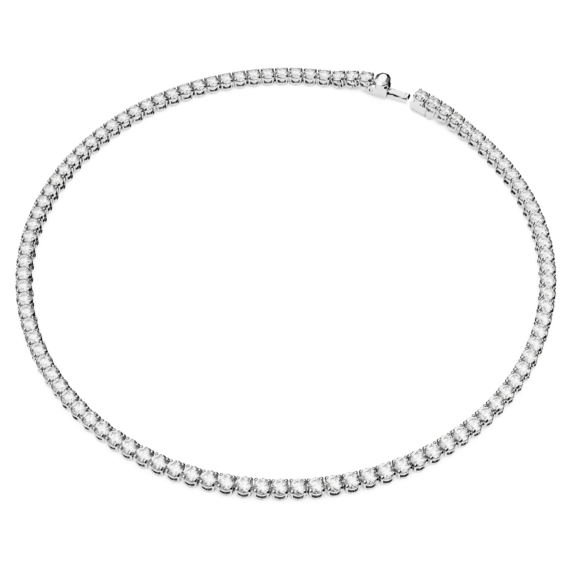 Swarovski Naszyjnik Matrix Tennis, Szlif okrągły, Biały, Powłoka z rodu