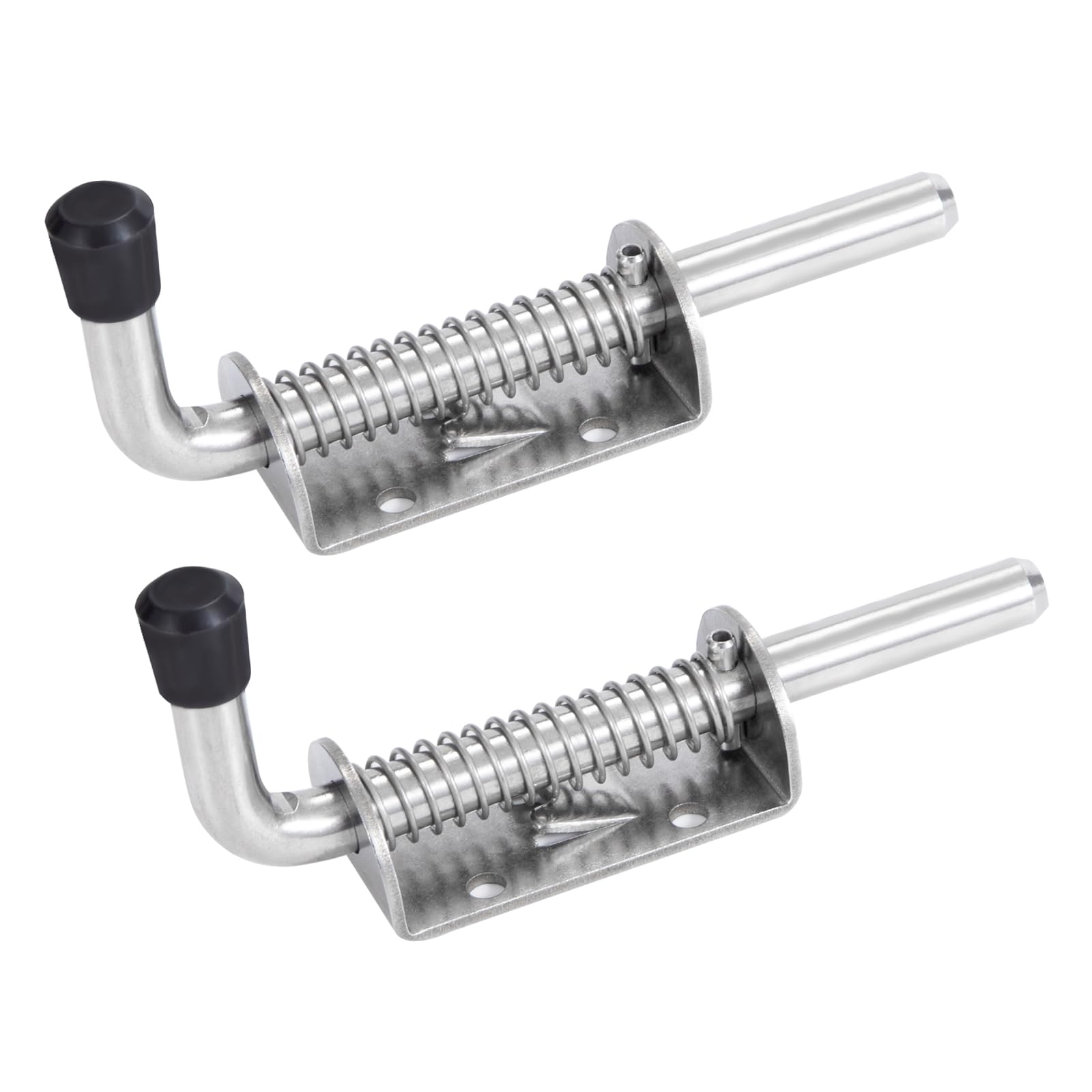 Chiavistello A Molla Acciaio Inox 2 Pezzi - Per Porte Da Giardino, Magazzino, Legno, Scorrevole E Sicuro - Foto 5