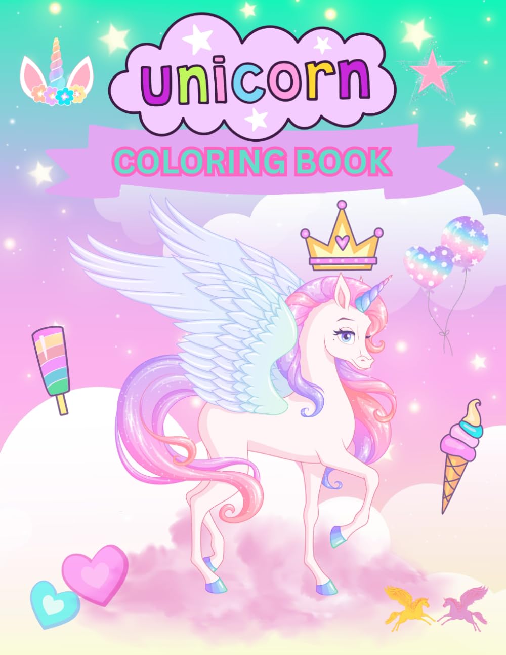 unicorn coloring book: Ocean Dreams, Forest Fun, and Desert Magic – A 44-Page Unicorn Coloring Adventure