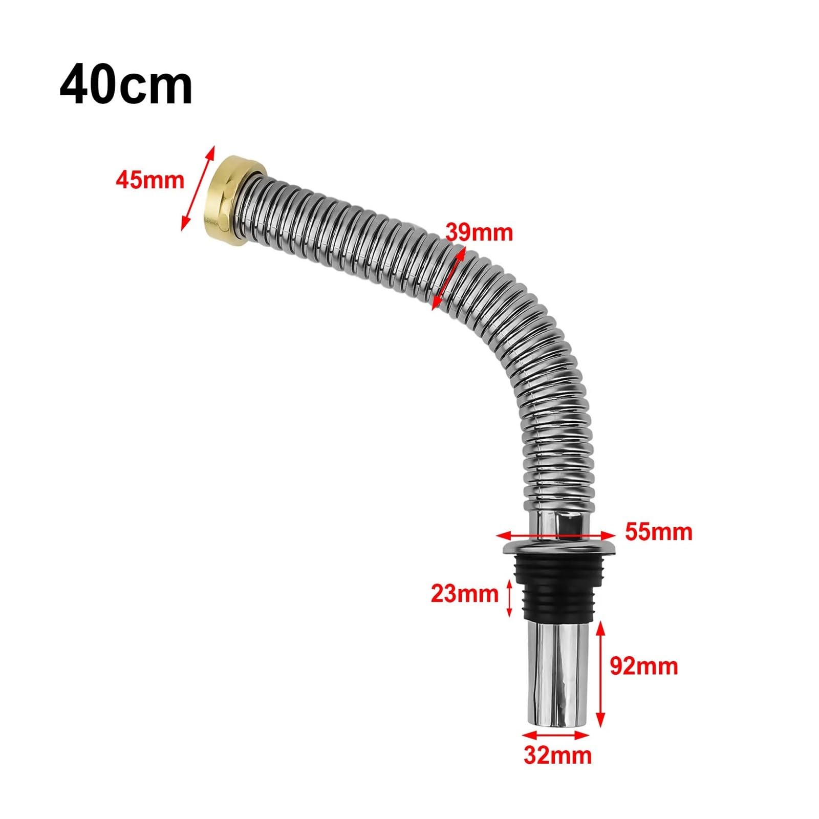 Tubo Di Scarico For Lavandino 1 Pezzo, Valvola Di Scarico, Tubo Flessibile, Tubo Di Scarico Estensibile For Cucina 40 Cm/60 Cm, Accessorio Idraulico | 60cm