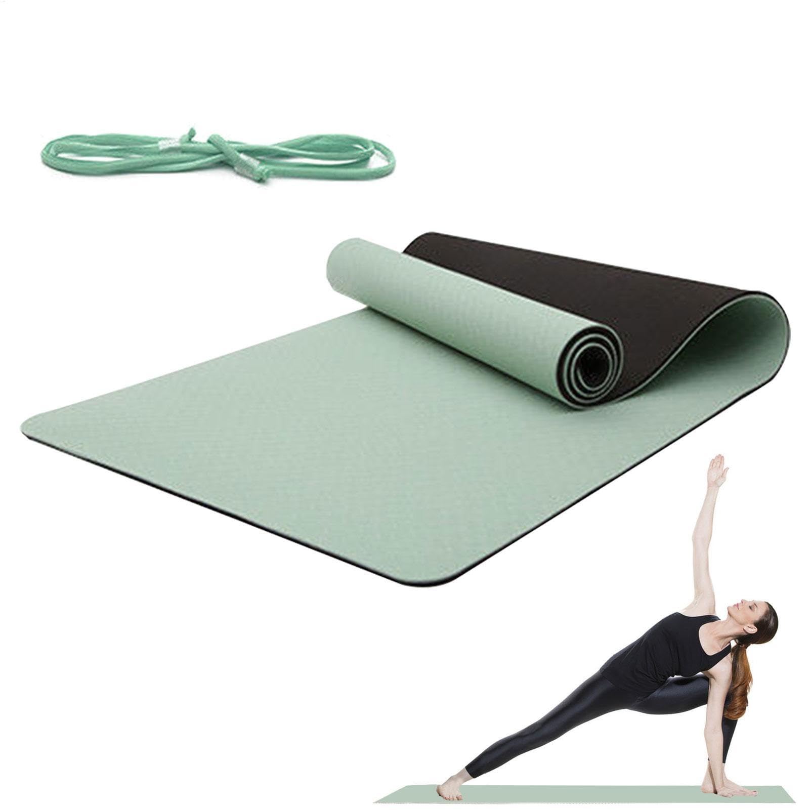Tappetino Yoga - Tappetino da Allenamento Spesso, Tappetino Antiscivolo Fitness Pilates | Tappetino da Palestra ad Alta Densità 6/8 mm con Cinturino Tappetino Yoga Riutilizzabile per Casa, Palestra