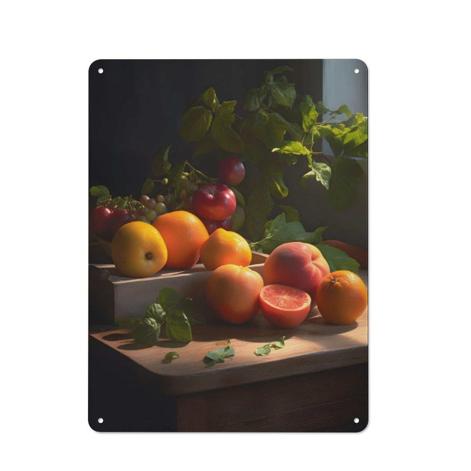 Junmoney Vintage Fruits For Man Cave Or Games Room, Retro Metal Plaque 40X30cm, For Metal Sign Collectors, For Garage And Workshop Walls