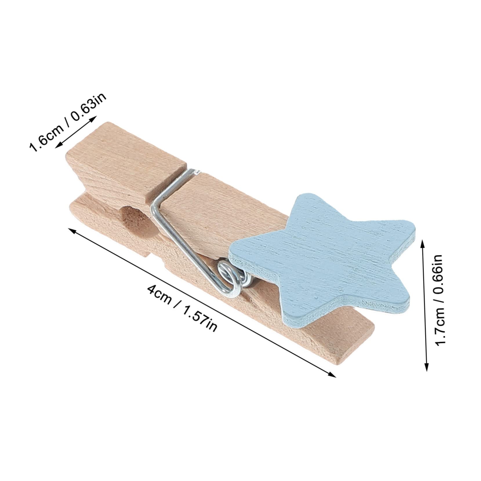 Ciieeo 100Pcs Star Shape Photo Clips Mini Clamp for Messages Notes Blue Decorative Clips for Crafts Office and Home Decor