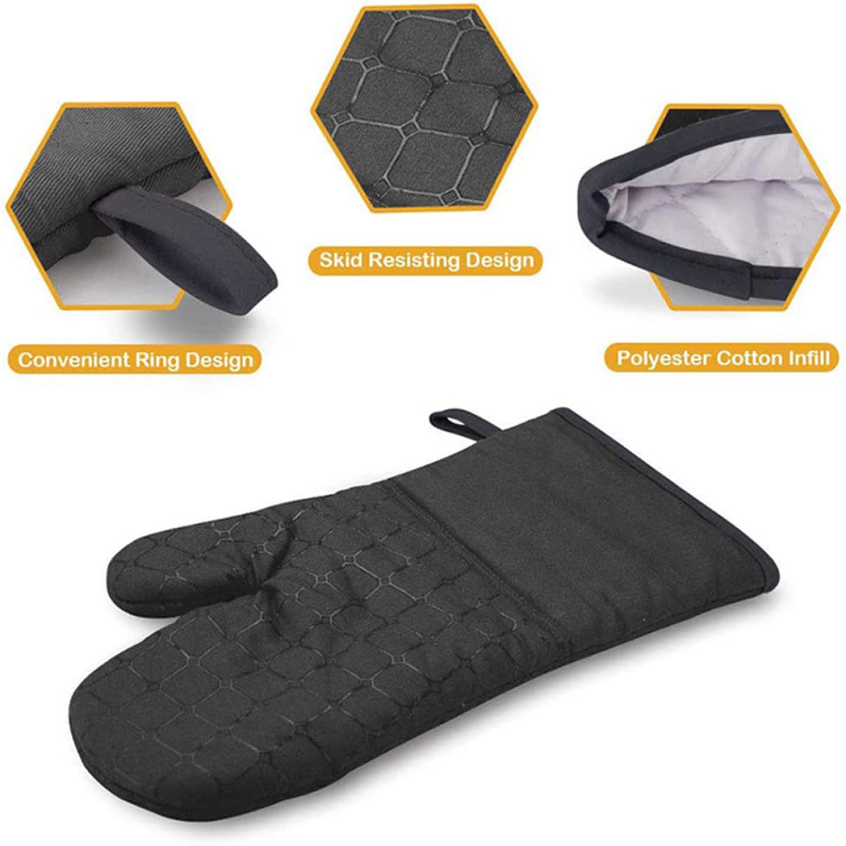 Manoplas para Hornear Cocinar Guantes De Horno Transpirables y Cómodos Unidades