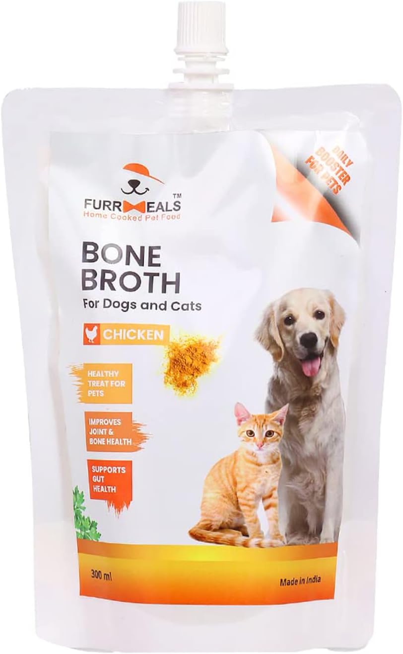 All Life Stages Ready To Serve Chicken Bone Broth | Gravy/Wet Dog Food | Treat For Dogs And Cats | 300Ml X Pack Of 1 | Joint Health Natural Supplement, Granule