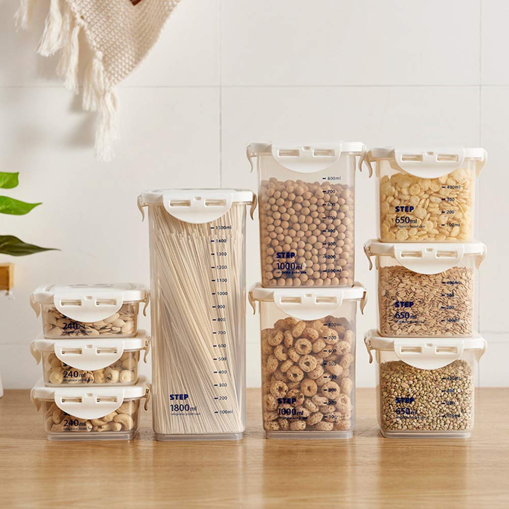 Contenitori Alimentari, Contenitore per Cereali, Durevole Impilabile Contenitori, Airtight, Mantieni Il Cibo Fresco e Asciutto, Pink