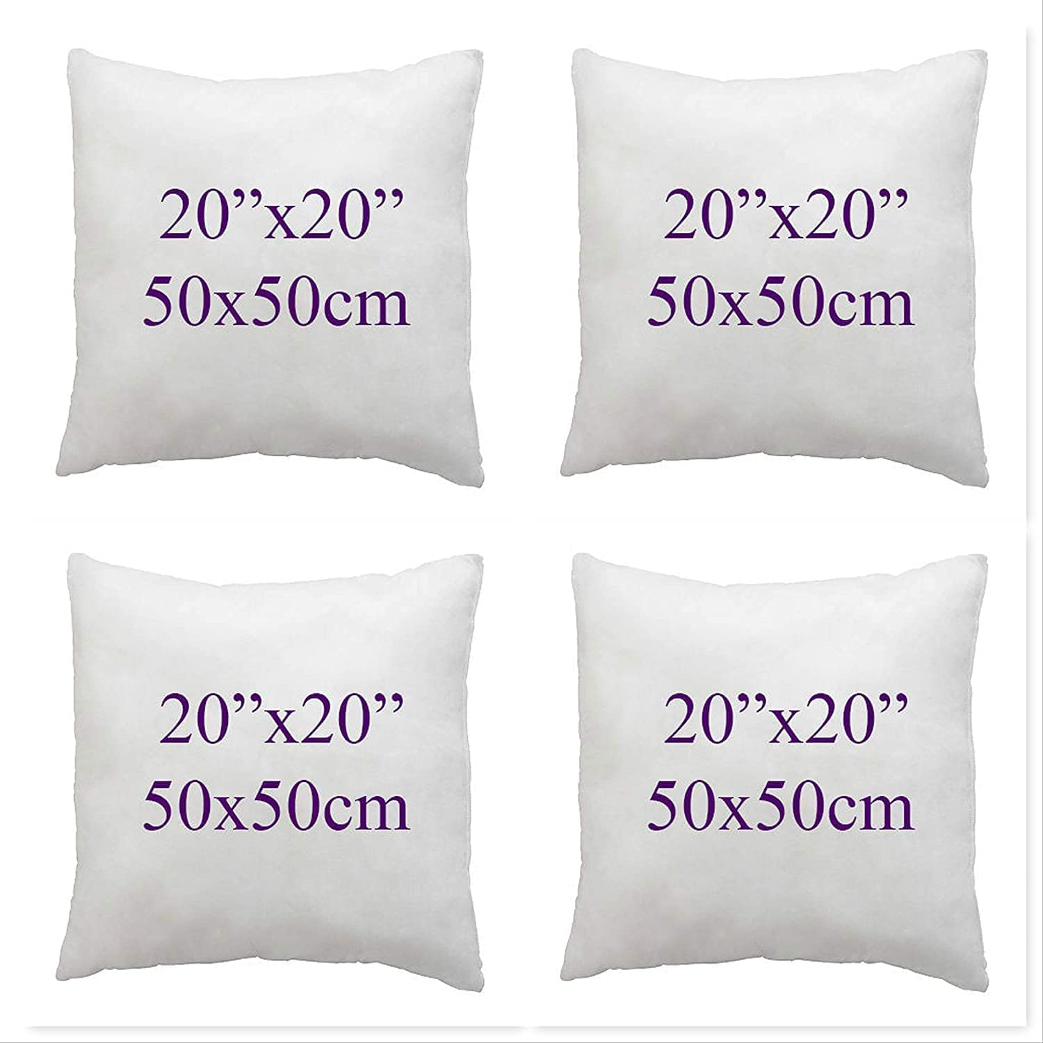 ARLINENS Duck Feather & Down Cushion Pads Inners Inserts Fillers Available in 16" 18" 20" 22" 24" (20x20, pack of 4)