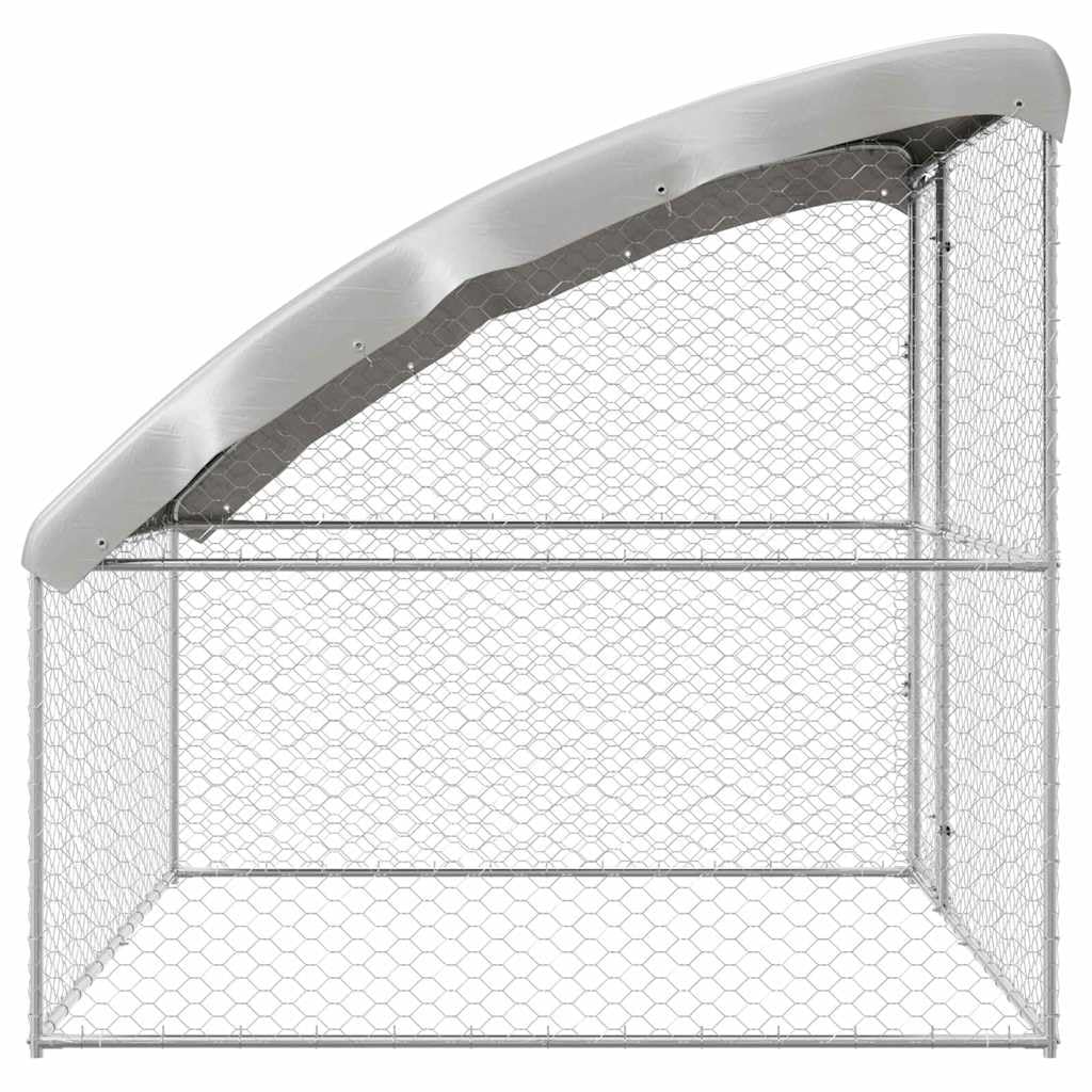 Jaula para perros de acero galvanizado con almacenamiento, 2 x 2 x 2 m, jaula protectora plateada para jardín y exterior, parque seguro para cachorros y perros, plegable, ampliable, resistente