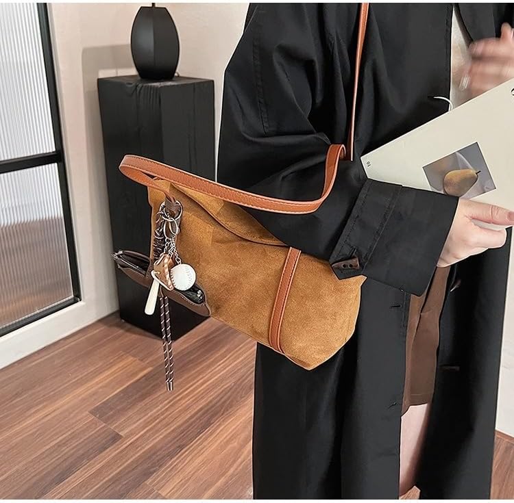 Fashion Genuine Suede Leather Hobo Bag Slouchy Shoulder Tote for Women Travel Work Winter Fall Gift Box - Image 4