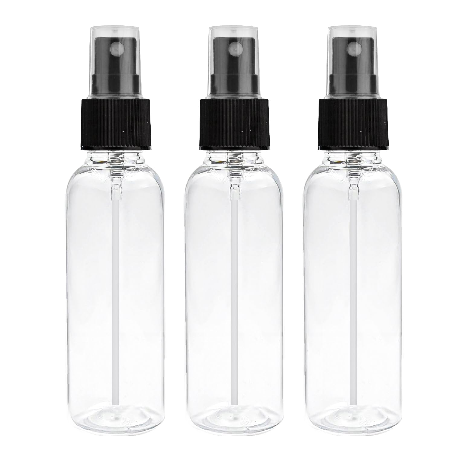 Happy Packaging 100ML Clear Round Empty Petbottle With Black Mist Spray and Over Cap| Refillable | Leak Proof For Essential Oils | Reusalble | DIY Perfumes | DIY serums (3)