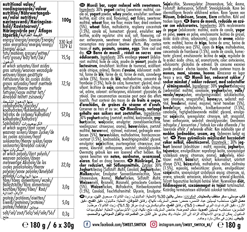 SWEET-SWITCH® - 12 x (6 x 30 g) - Mueslireep - Rode Vruchten - Yoghurt - Muesli - Framboos - Gedroogd Fruit - Snacks… - Image 4