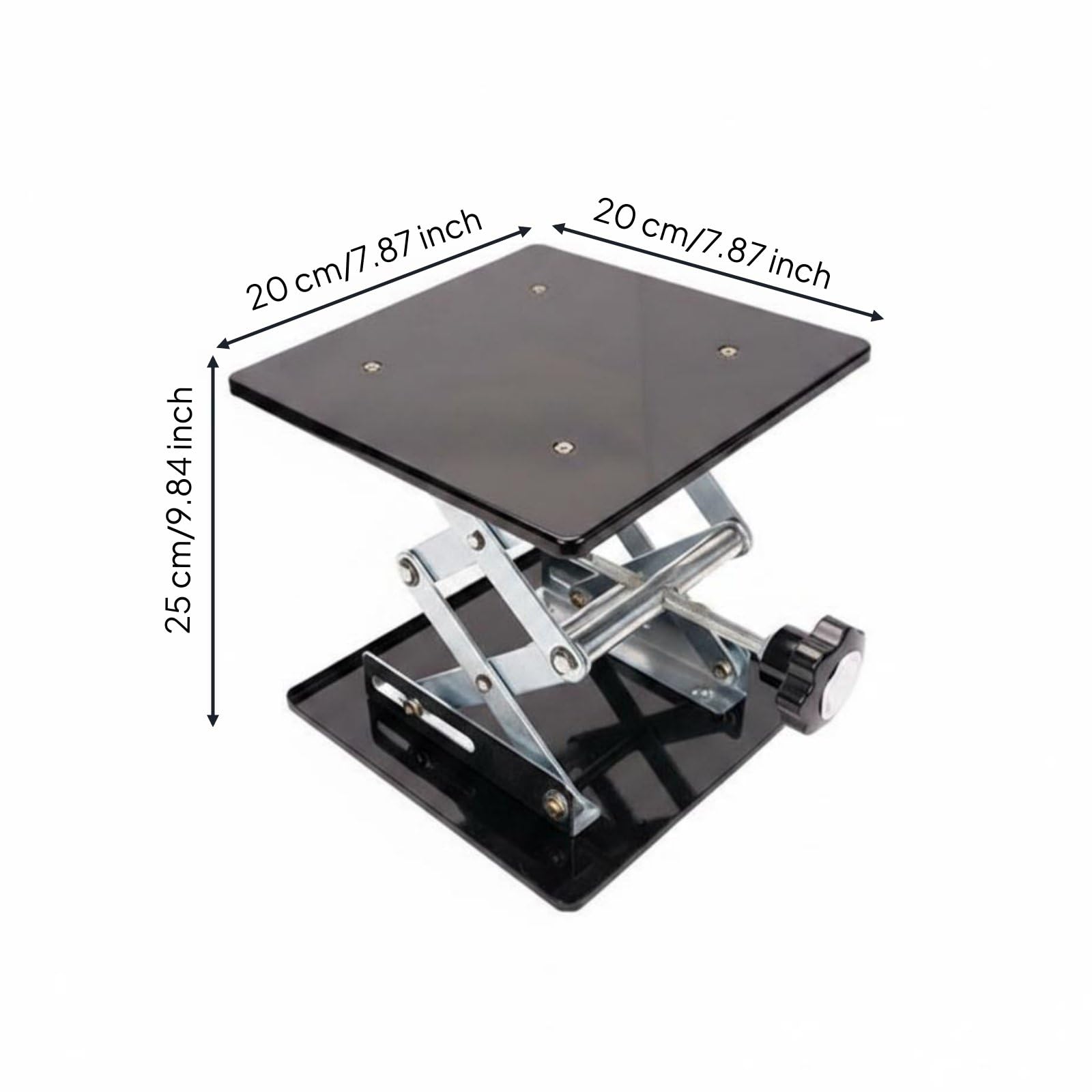 Lab Liftplattform Labor Hebebühne Labor Hebetisch Labor Stativ Edelstahl 200x200mm Fein Dosierbares Handrad Höhe 7cm Bis 25cm für Analyse Ausbildung Forschung