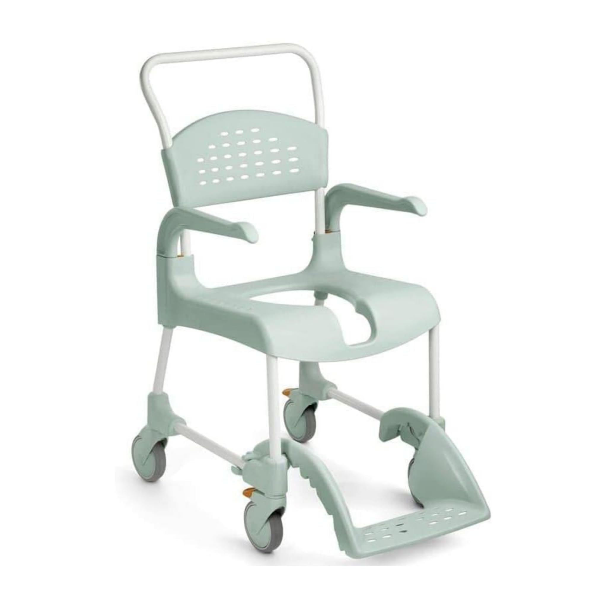 Silla de Ducha y WC con Ruedas | Silla Baño con Inodoro Integrado | Silla Ortopédica con Reposabrazos y Respaldo | Frenos de Seguridad | para Personas Mayores y Movilidad Reducida
