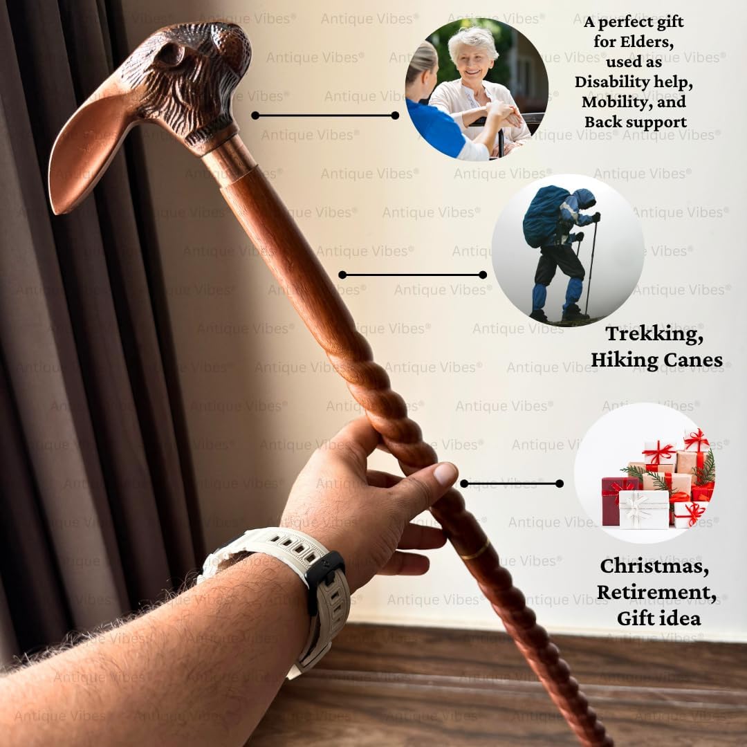 Brass Handle Victorian Telescope Foldable Wooden Walking Stick Cane Ideal Vintage Gift Men Women Father/Mother