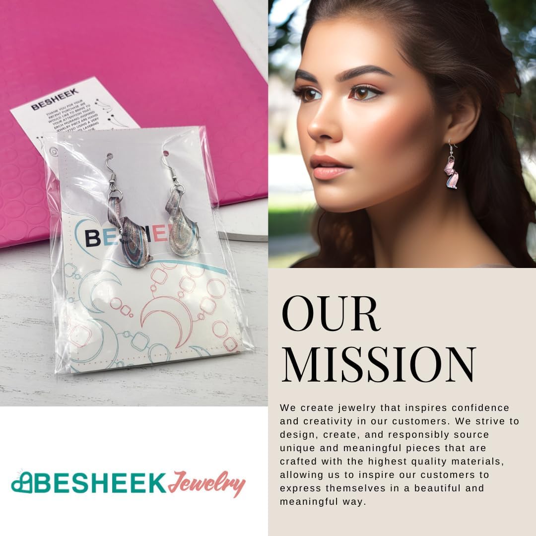 BESHEEK Handmade Murano Inspired Gorgeous Artist Made Pink Purple Blue Twist Glass Dangle Earrings | Handcrafted Blown Hypoallergenic Artisan Lampwork Italian Style Jewelry - Image 8