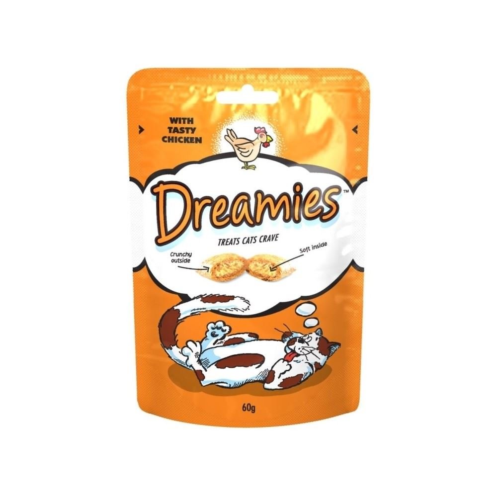 Dreamies Cat Treats with Tasty Chicken (60g) - Pack of 2