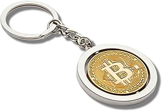 Rotating Keychain - Premium Quality Bitcoin Keychain, BTC Key Ring Coin 3D Embossing Collectible, Kryptowährung Schlüsselanhänger, Crypto Gift, Taschenanhänger, Rucksackanhänger.