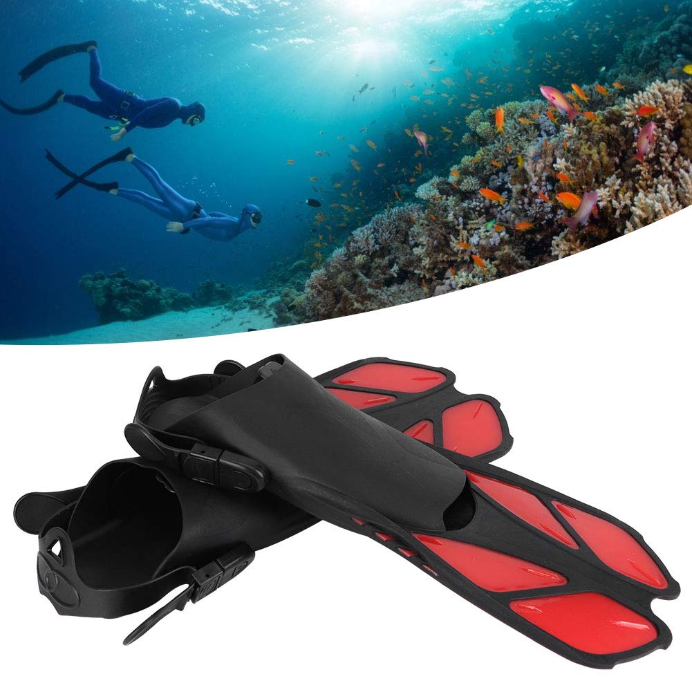 Regulowane płetwy do nurkowania dla dorosłych MechKit Wygodne płetwy do pływania i snorkelingu Sprzęt asystenta (Czerwony)