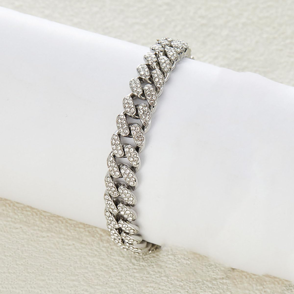 Cuban Link Bracelet for Women & Men, Gold & Silver Cuban Chain,Wedding Prom Iced Out Chain Bracelet Bling Jewelry Gift for Women Men - Image 3