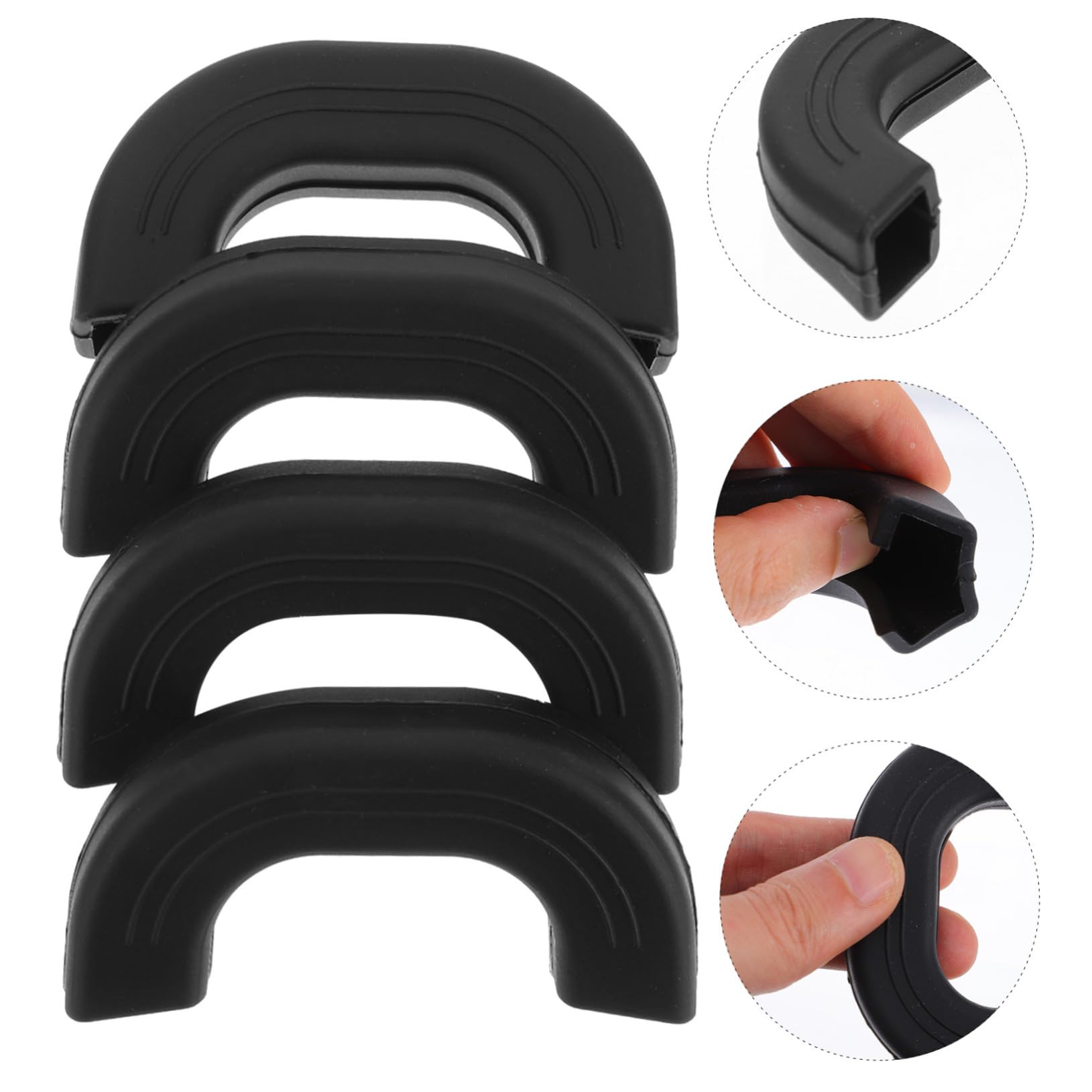 Protectores de Mango de Olla de Silicona Negra 4 Piezas Antideslizantes | Aislante Térmico, Fácil de Limpiar, para Asas de Ollas y Sartenes, Uso como Guantes de Horno