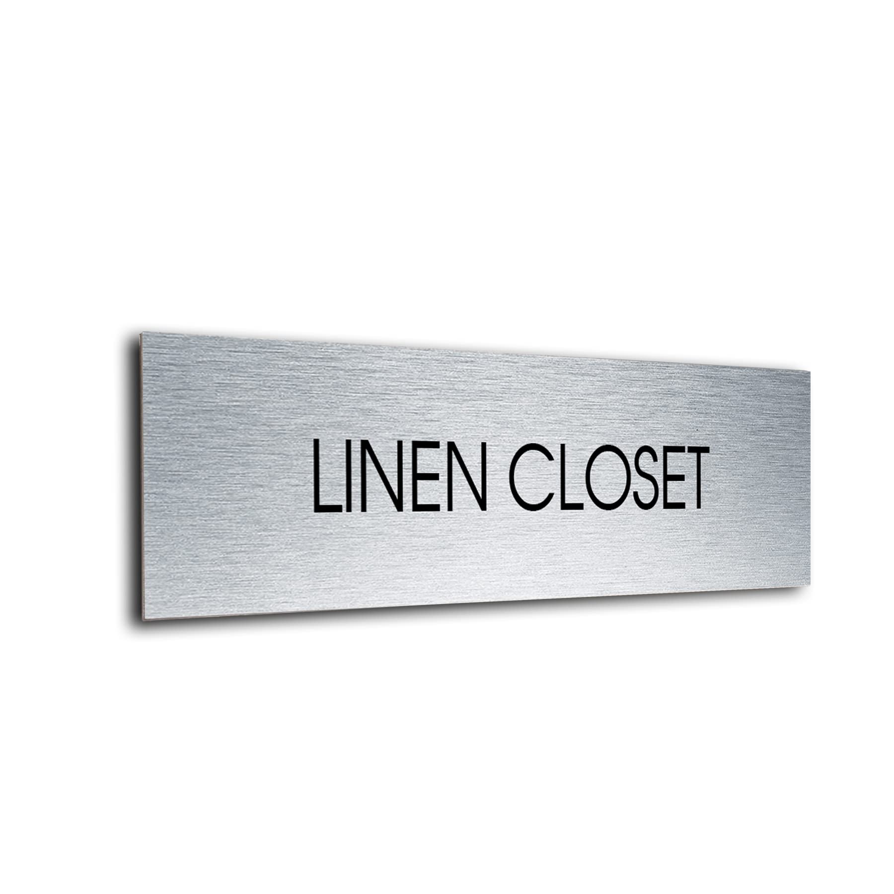 Linen Closet Door Sign - Modern Brushed Metal Door Sign DMD-2210241