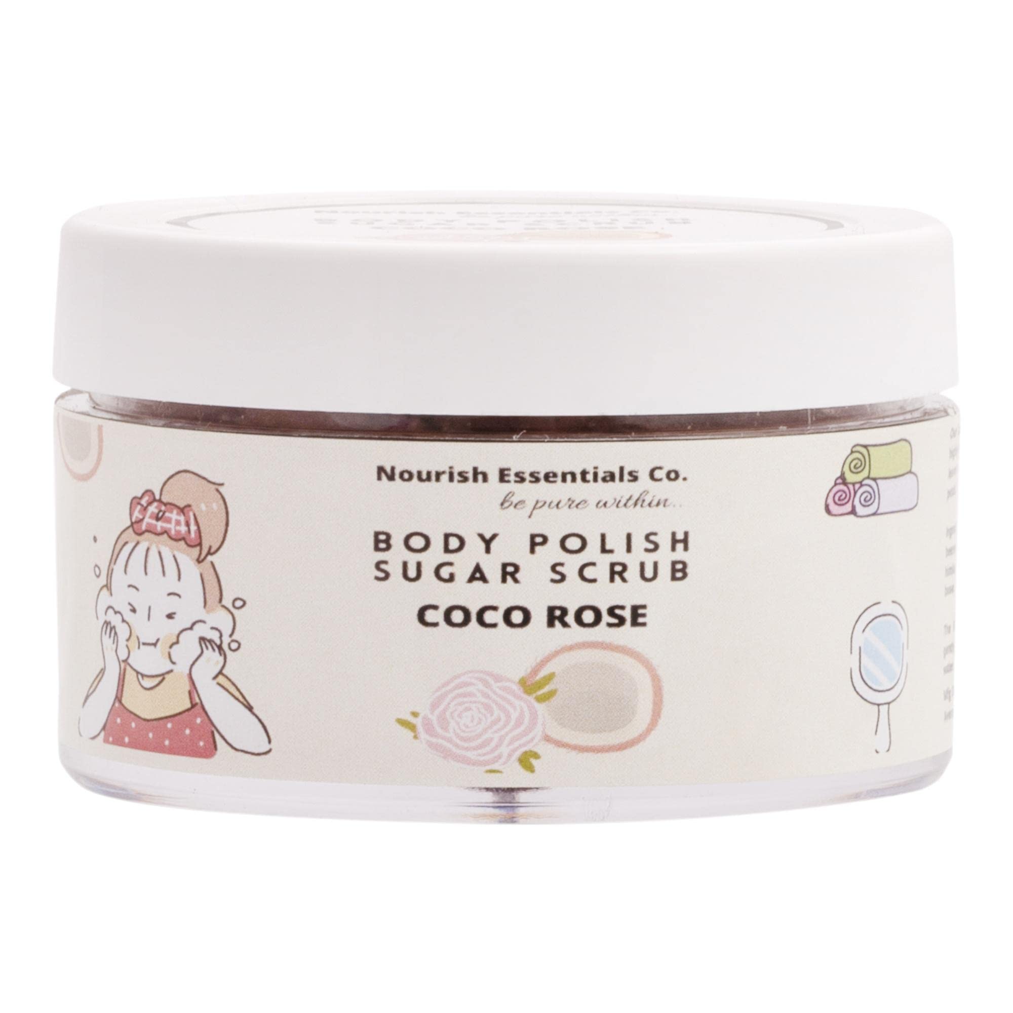 Body Polish Coco-Rose Sugar and Shea Butter Scrub for Holistic Regenerating Sulphate-Free Exfoliator - 70 grams-picture-54