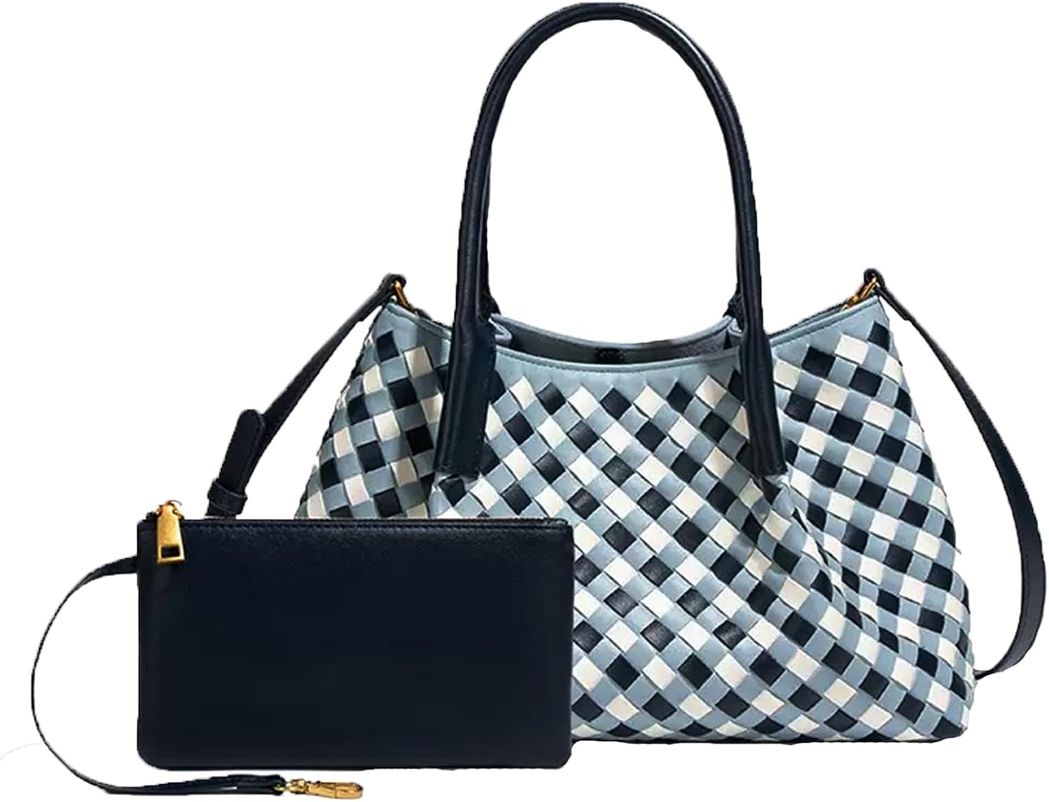 Small Woven Leather Handbag Cute LeatherTop-Handle Shoulder Bag for women Woven Crossbody Bag