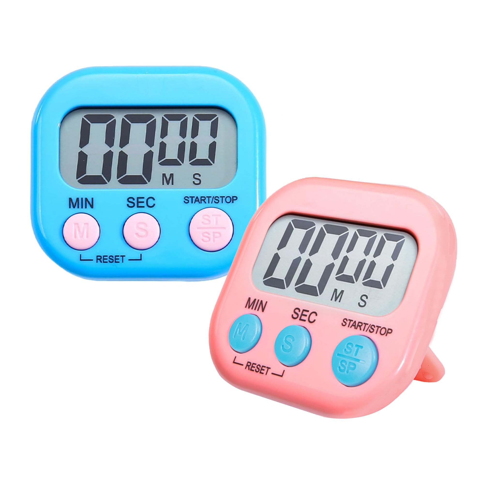 2pcs Minute Cooking Timer, Kitchen Countdown Timer, Magnetic Timers, 2 Color Magnetic Time Timer Alarm Clock for Cooking Boiling Eggs Children Bathroom Kids Teacher Gym Classroom