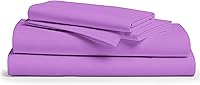 Vista 1 de XOOX Linen Juego de sábanas prémium de 800 hilos, sensación egipcia, 100% algodón, transpirable, color lila, tamaño King, 4 piezas, fácil ajuste