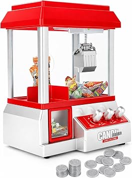 CROWNSHOP Mini Claw Machine Candy Grabber   Prize Dispenser for Kids