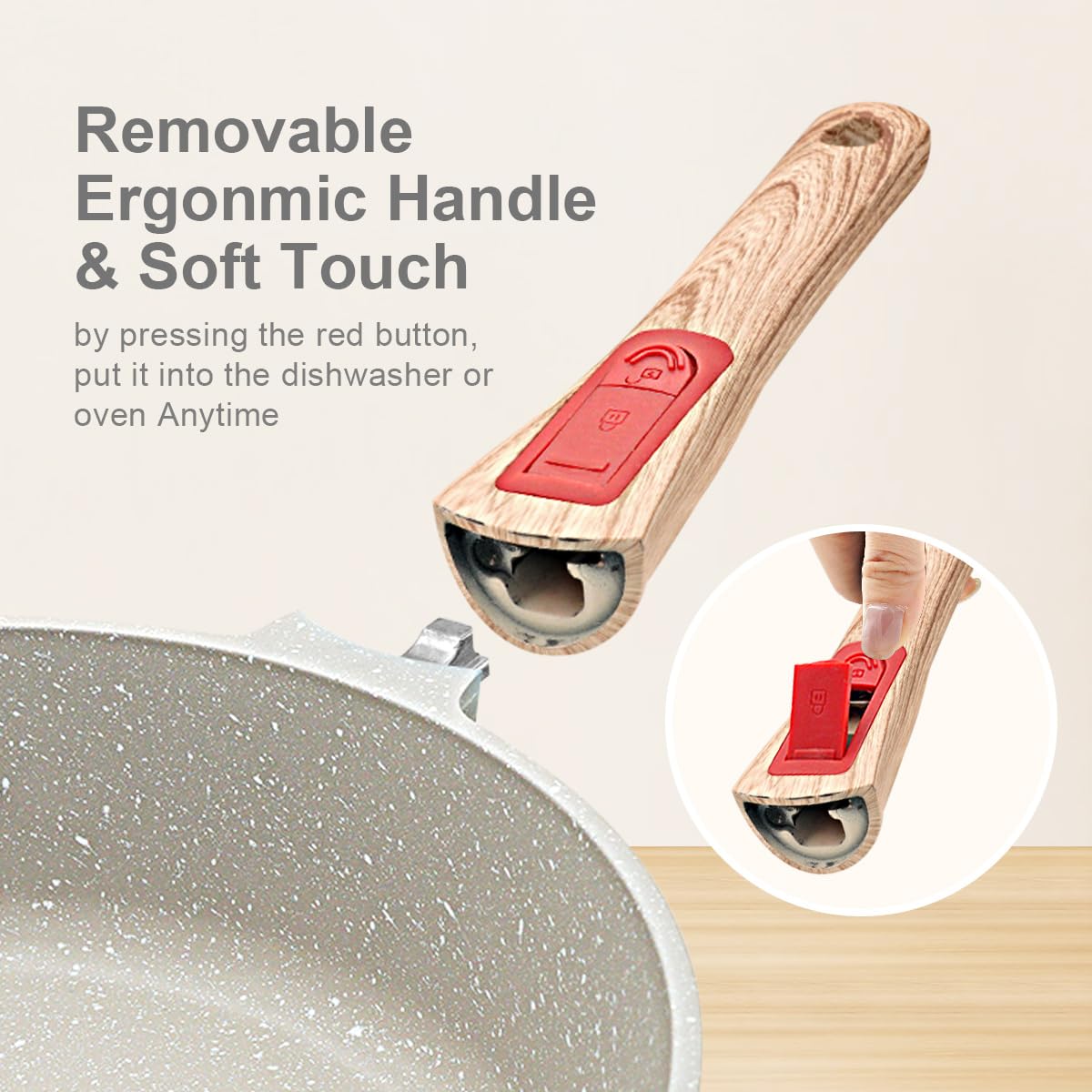 Anti-aanbakpan, 28 cm, braadpan met deksel, 4,3 l, gecoate pan met