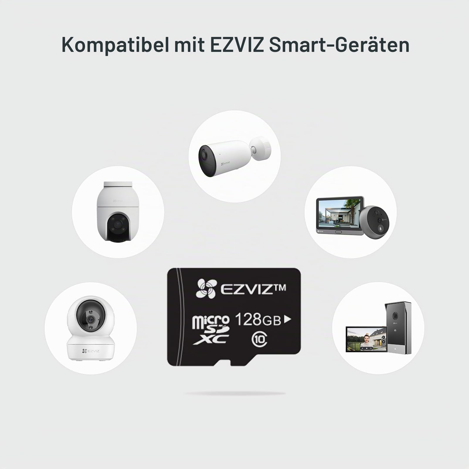 EZVIZ 128 GB Micro-SD-Karte, microSDHC-Speicherkarte, Lesegeschwindigkeit bis zu 90 MB/s, Klasse 10, U3, UHS-I