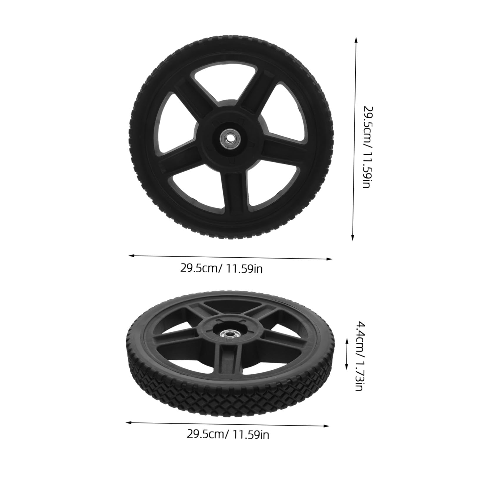 HANABASS 2 Pezzi Ruote per Tosaerba con PP Resistente e Corrosione Ruote in Plastica Antiforatura per Carrelli da e Rasaerba Trazione Posteriore da Robuste e