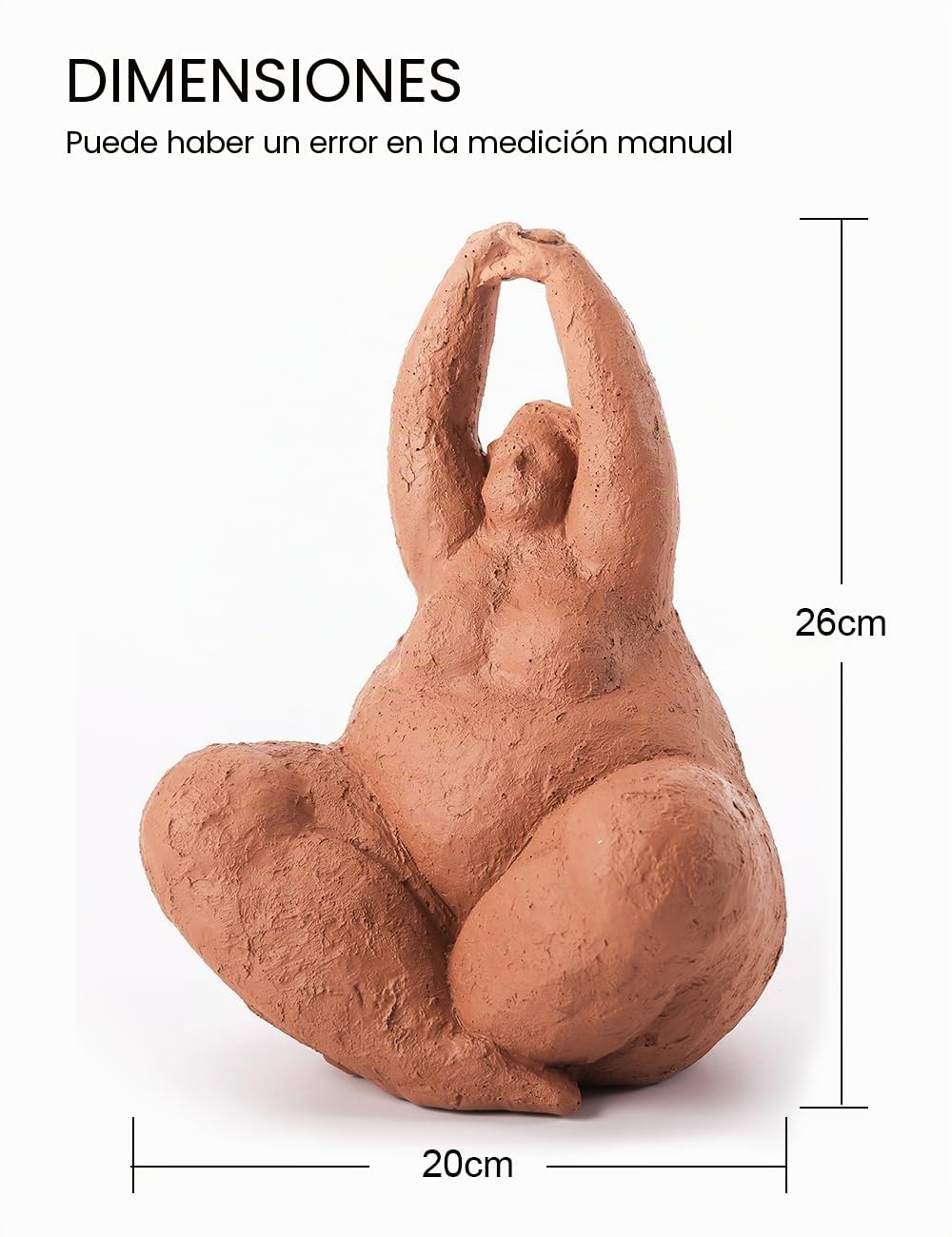 HAUCOZE Figura Mujer Escultura Decorativa Moderna Adorno Yoga Estatua Interior Arte Hogar Regalo para Salón Comedor Oficina Resina 26cm