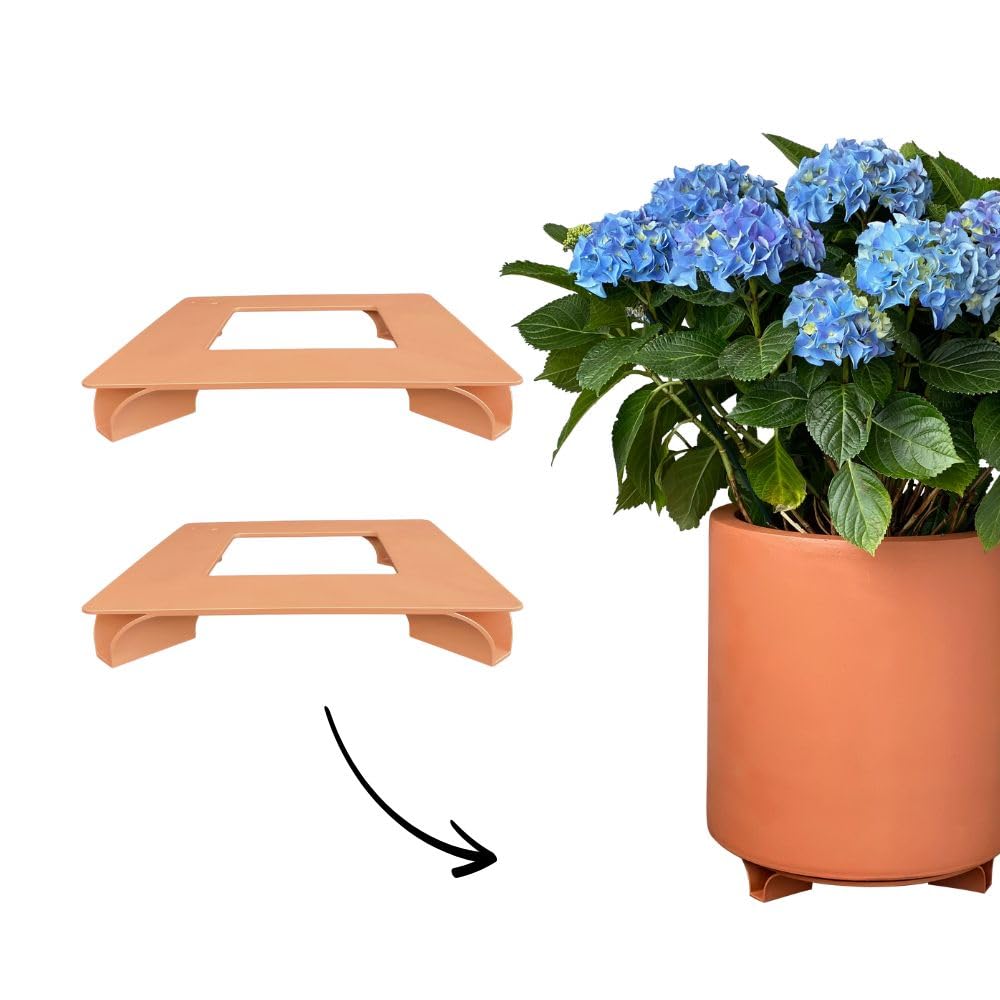 Soucoupe pour pot de fleurs carré en matériau recyclé résistant - x2