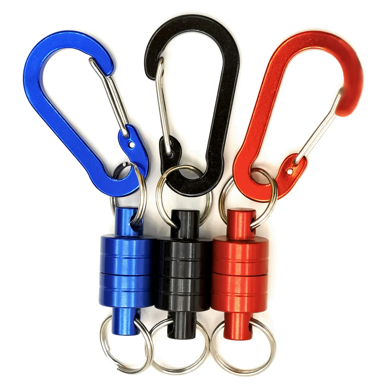 Inf-way 3pcs Super Strong Magnet Split Rings Keychain Hook Hangers Magnetic Net Release Holder/Refrigerator Magnets