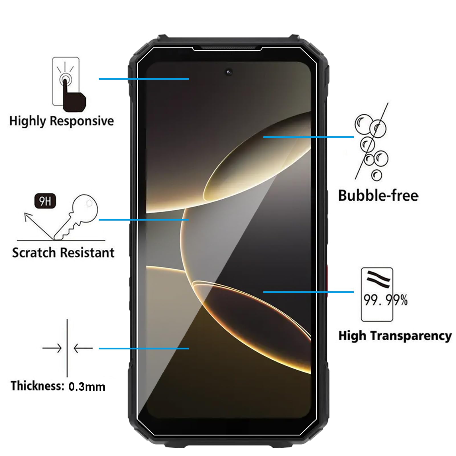 LCEHTOGYE Pellicola Prottetiva per Doogee T10W,[2 Pezzi